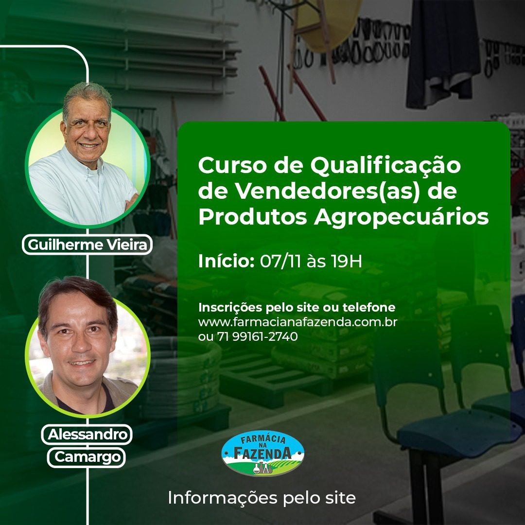 Curso De Qualificação De Vendedores As De Produtos Agropecuários Farmacia Na Fazenda 4364