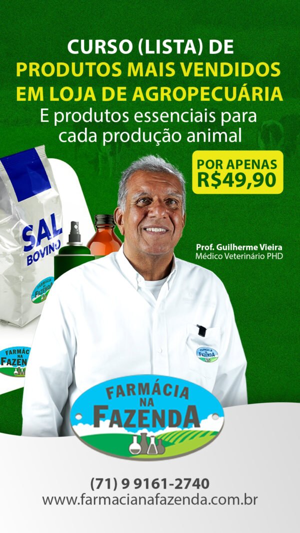 Lista dos produtos mais vendidos em Lojas Agropecuários ( videoaulas)